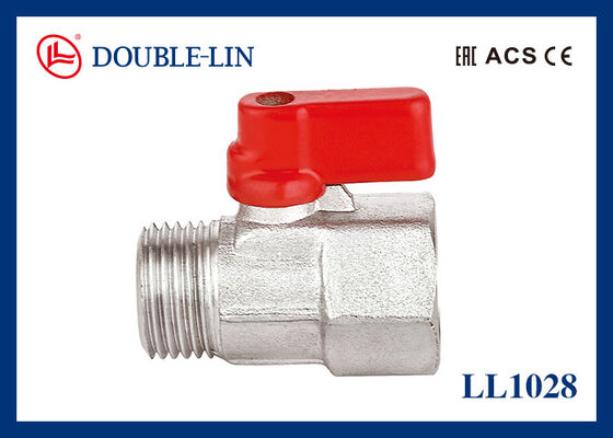 Άνδρας X Γυναίκα 25 Bar Brass Mini Ball Valve Με Nickel Plated